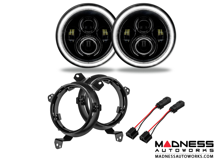 Jeep Wrangler JL High Powered LED Lights - White - Pair - 7"